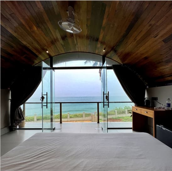 View of the sea from Tira Beach Resort's private balcony